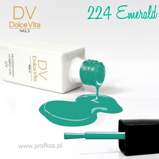 Lakier hybrydowy UV nr 224 Emerald Dolce Vita