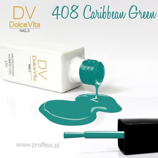 Lakier hybrydowy UV nr 408 Caribbean Green Dolce Vita