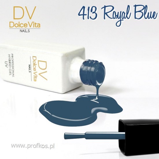 Lakier hybrydowy UV nr 413 Royal Blue Dolce Vita